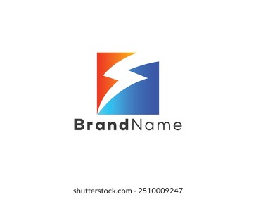 Plantilla de diseño de logotipo de trueno minimalista