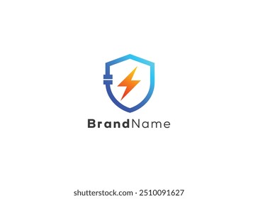  Minimalistisches Donner und Rohr mit Schild Logo Design-Vorlage