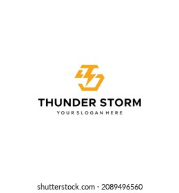 Minimalist THUNDER STROM stun electro logo design