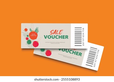 minimalist ticket for Christmas sale voucher coupon gift card