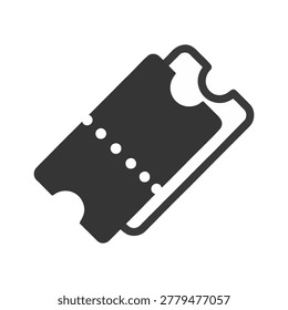 Minimalist ticket icon in Japandi style, clean geometric admission symbol, ideal for event signage, transportation systems, and modern wayfinding applications.