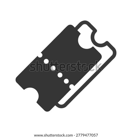 Minimalist ticket icon in Japandi style, clean geometric admission symbol, ideal for event signage, transportation systems, and modern wayfinding applications.