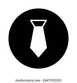 A minimalist tie icon elegantly presented within a bold circular frame symbol design concept