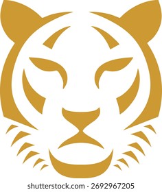Minimalist tiger face icon suitable for branding, logos, and wildlife conservation campaigns.