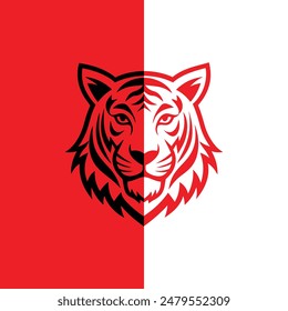 Minimalist Tiger Logo Vector Art Illustration - Unique Tiger Icon Design