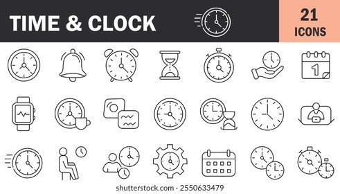 "Minimalist Time and Clock Icon for Digital and Print Design"