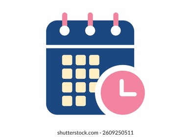 Minimalist Time Planner Icon, calendar icon, time management, schedule icon, event planner