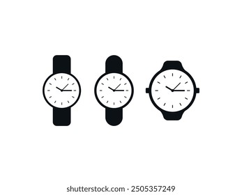 Minimalist Timepiece Silhouette Icon. Elegant Wristwatch Shadow Symbol. Stylish Watch Outline. Classic Timekeeper Design. Modern Wrist Clock Art. Sleek Watchface Icon. Contemporary Watch Iconography.