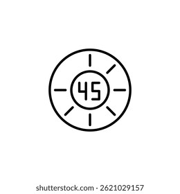 Minimalist timer icon with forty five seconds or minutes mark display