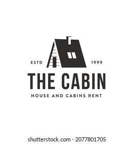 Minimalist Tiny House, Hut, Cottage, Cabin Logo Icon Vector On White Background