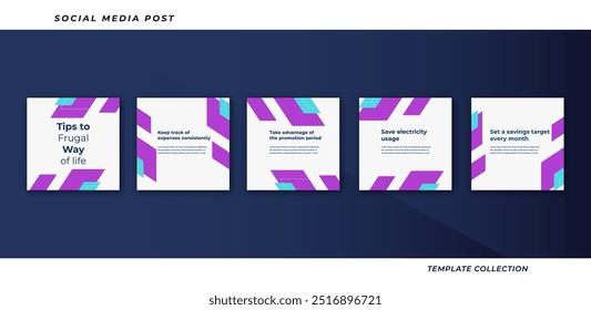 Minimalist tips for to business online social media tutorial, tips, post banner layout template background design element promotion banner template