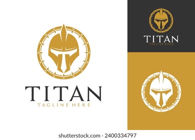 Minimalist Titan warrior logo design