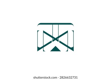 Minimalist TM MT Lettermark Logo; Interlocking Bowtie Hourglass Geometric Corporate Technical Icon