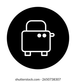 Design minimalista de ícones de torradeira mostrando aparelho de cozinha em formato vetorial para aplicações modernas e design gráfico