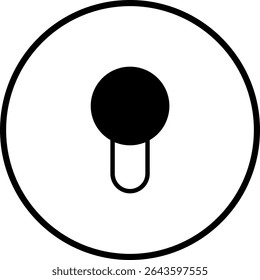 Minimalist toggle switch icon illustration on a white background within a black circle