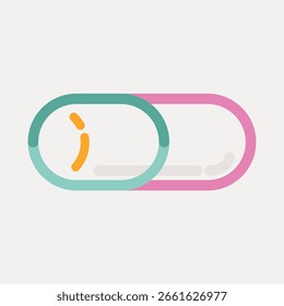 Icono de interruptor de palanca minimalista con un diseño moderno. Cuenta con una interfaz elegante y colorida con un simple interruptor de palanca. Perfecto para App, Sitios web o proyectos digitales. Colorido Vector doodle.