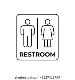minimalist toilet or restroom icon, simple and clean icon template