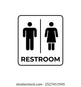 minimalist toilet or restroom icon, simple and clean icon template