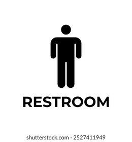 minimalist toilet or restroom icon, simple and clean icon template