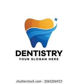 Minimalist Tooth Gradient Logo Design