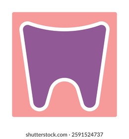 A minimalist tooth graphic on a pastel square. Symbolizes dental health in a clean, modern style.