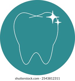 Minimalist tooth icon with simple circle