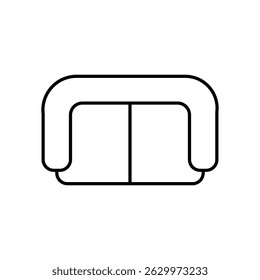 Minimalist top down outline of a two seat sofa