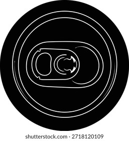 Minimalist Top View of Beverage Can with Pull Tab
