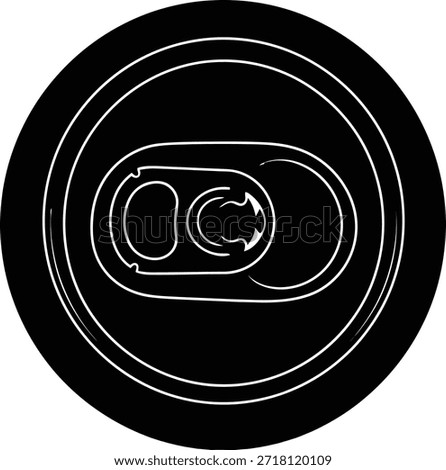 Minimalist Top View of Beverage Can with Pull Tab