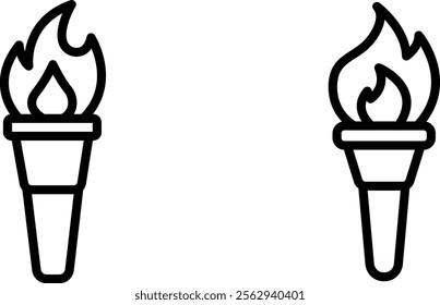 "Minimalist Torch Icon Vector Design"