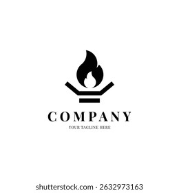 Minimalist torch logo template for your brand