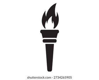Minimalistisches Fackelvektorsymbol mit Flammen
