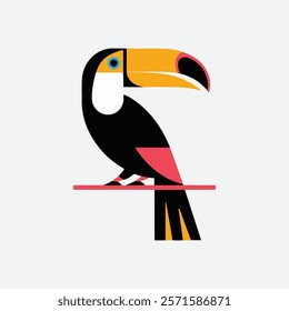 Minimalist toucan logo Vector illustration