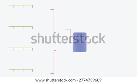 Minimalist tournament bracket vector, sports competition playoff chart, clean organizational tree diagram for business hierarchy or game results