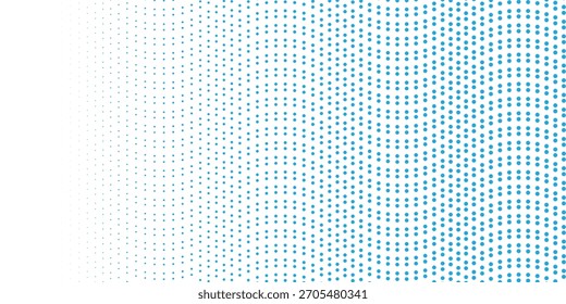 minimalista Vector transparente Gradiente Color azul Fondo de semitono Patrón de puntos escalonados moderno punteado. Arte vectorial de puntos azules