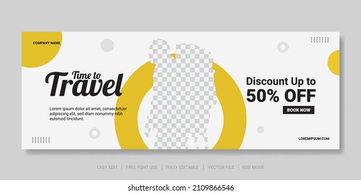 Minimalist travel cover social media or web banner template