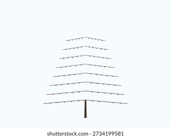 Minimalist tree design with symmetrical branches and clean lines, isolated on a white background, modern and simplistic style