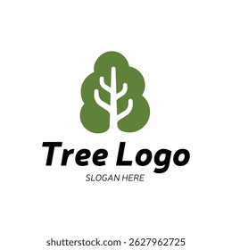Minimalist tree icon logo vector illustration design. Simple minimalist environment, nature, ecology logo concept.