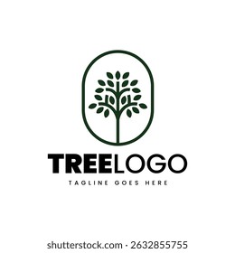Minimalist tree icon logo vector illustration design. Simple minimalist environment, nature, ecology logo concept.