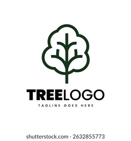 Minimalist tree icon logo vector illustration design. Simple minimalist environment, nature, ecology logo concept.