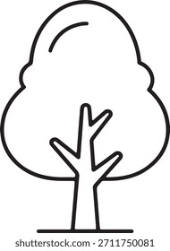 Minimalistisches Baum-Symbol, Vektordesign in sauberem Medium dünne Linie Kunst Silhouette Stil moderne einfache Natur Symbol grafische Element für professionelle Illustration Marke und digitale Nutzung