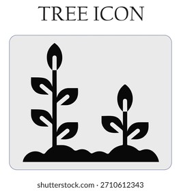 Minimalist tree icon vector illustration, perfect for eco-friendly branding, nature logos, environmental projects, sustainability graphics, and modern digital design.