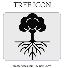 Minimalist tree icon vector illustration, perfect for eco-friendly branding, nature logos, environmental projects, sustainability graphics, and modern digital design.