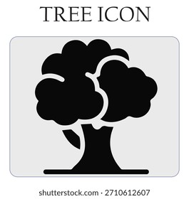 Ilustração de vetor de ícone de árvore minimalista, perfeito para marca eco-friendly, logotipos da natureza, projetos ambientais, gráficos de sustentabilidade e design digital moderno.