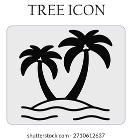 Ilustração de vetor de ícone de árvore minimalista, perfeito para marca eco-friendly, logotipos da natureza, projetos ambientais, gráficos de sustentabilidade e design digital moderno.