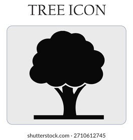 Minimalist tree icon vector illustration, perfect for eco-friendly branding, nature logos, environmental projects, sustainability graphics, and modern digital design.