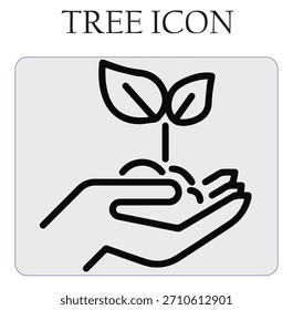 Minimalistisches Baum-Symbol, Vektorgrafik, perfekt für umweltfreundliches Branding, Naturlogos, Umweltprojekte, Nachhaltigkeitsgrafiken und modernes digitales Design.