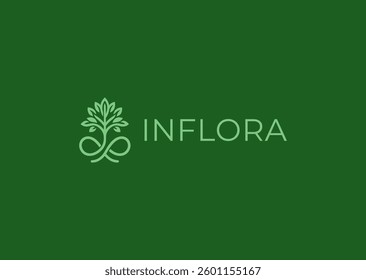Minimalist Tree and Infinity Symbol Logo – A seamless blend of a tree and infinity, symbolizing eternal growth and sustainability.