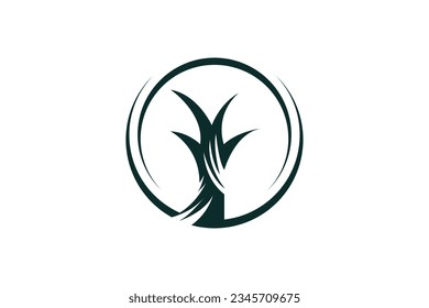 Minimalist tree logo design template