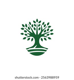 Minimalist tree logo for sale.